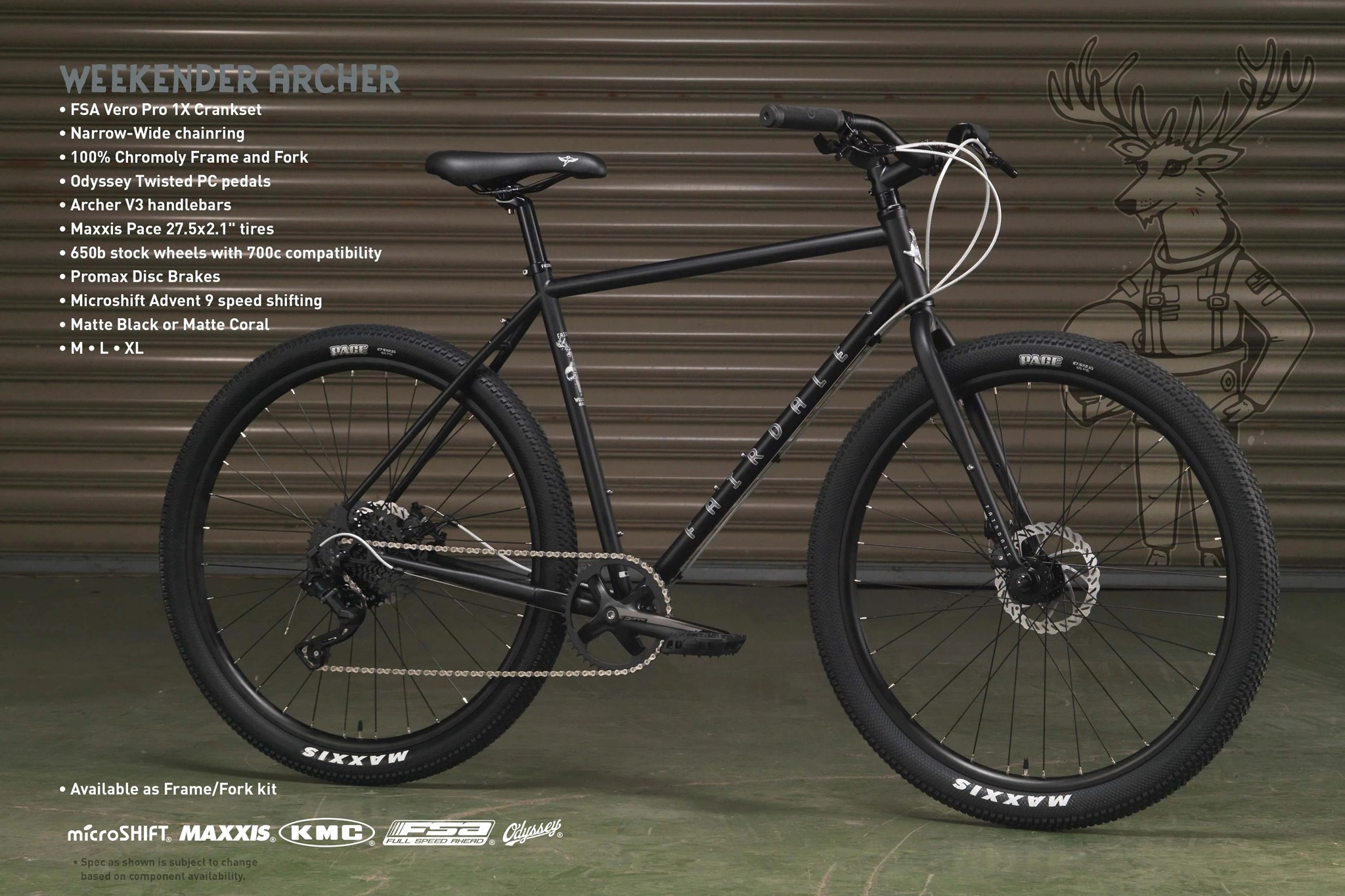 Picture of Fairdale Weekender Archer Gravel/Commuter Bike 2023 - Matte Black